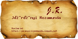 Járányi Rozamunda névjegykártya